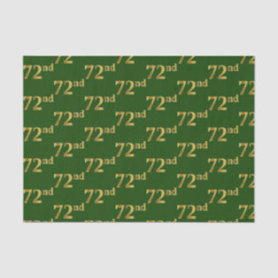 Green, Faux Gold 72nd (Seventy-Second) Event Tissue Paper