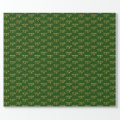 Green, Faux Gold 75th (Seventy-Fifth) Event Wrapping Paper (Flat)