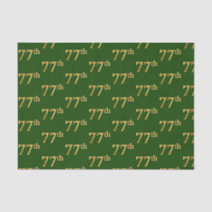 Green, Faux Gold 77th (Seventy-Seventh) Event Tissue Paper