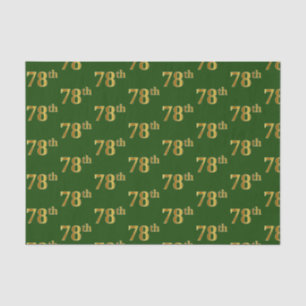 Green, Faux Gold 78th (Seventy-Eighth) Event Tissue Paper