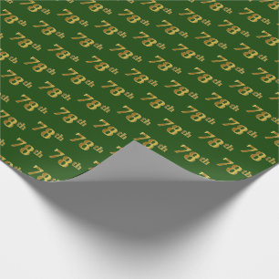 Green, Faux Gold 78th (Seventy-Eighth) Event Wrapping Paper