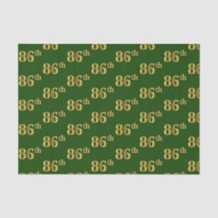 Green, Faux Gold 86th (Eighty-Sixth) Event Tissue Paper