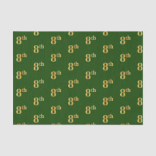 Green, Faux Gold 8th (Eighth) Event Tissue Paper