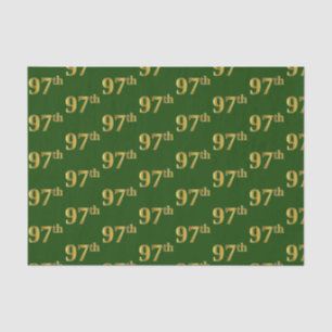 Green, Faux Gold 97th (Ninety-Seventh) Event Tissue Paper