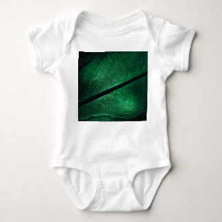 Green Feather, Beautiful Pattern Texture. Baby Bodysuit