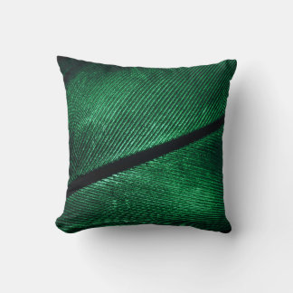 Green Feather, Beautiful Pattern Texture. Cushion