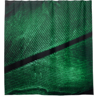 Green Feather, Beautiful Pattern Texture. Shower Curtain