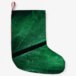 Green Feather, Beautiful Pattern Texture. Small Christmas Stocking