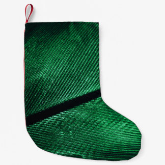 Green Feather, Beautiful Pattern Texture. Small Christmas Stocking