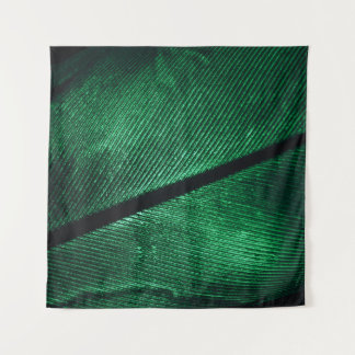Green Feather, Beautiful Pattern Texture. Tapestry