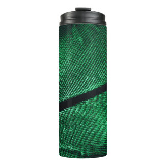 Green Feather, Beautiful Pattern Texture. Thermal Tumbler