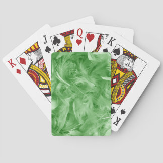 Green Feathers Playing Cards