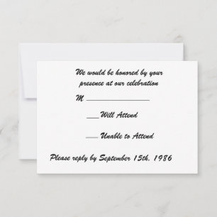 Green Feathers with Black Wedding RSVP Card