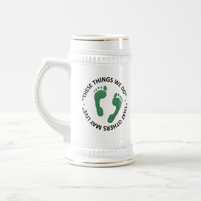 Green Feet  Beer Stein (Left)