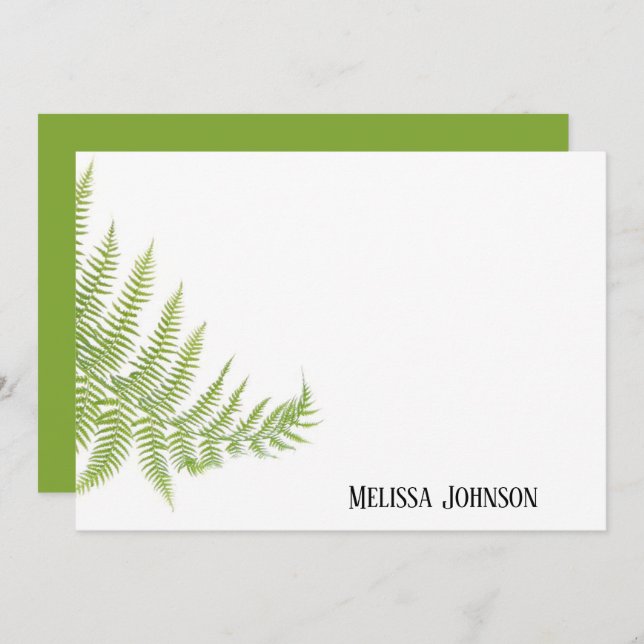 Green Fern Leaf Personalised Card (Front/Back)