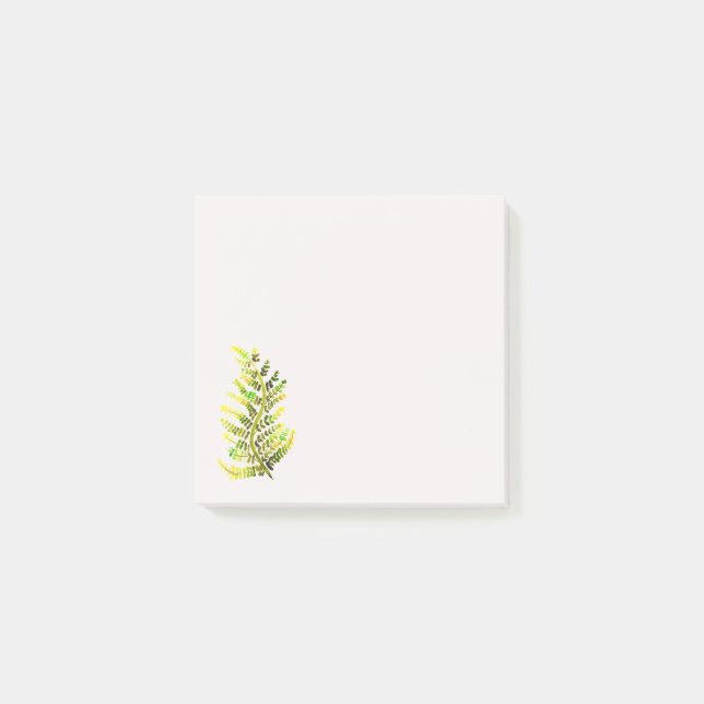 Green fern leaf plant art post-it notes (Front)