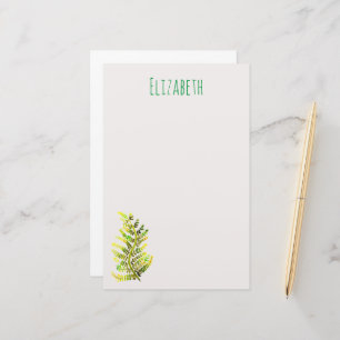 Green fern leaf plant art stationery