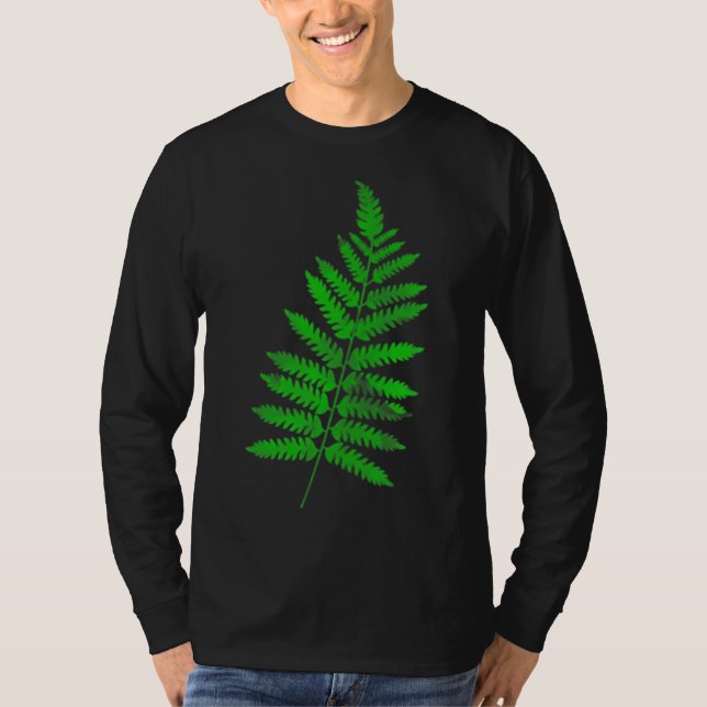 Green Fern leaves I love nature garden gardening b T-Shirt (Front)