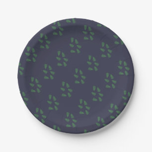 Green Fern Lucky Pattern Paper Plate