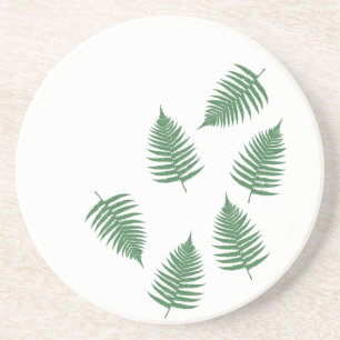 Green Fern Lucky Sandstone Coaster