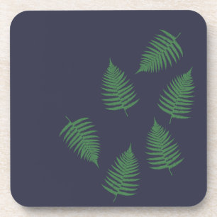 Green Fern Lucky Set of Coasters