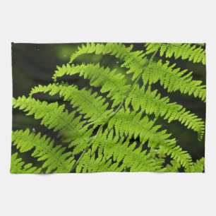 Green fern tea towel