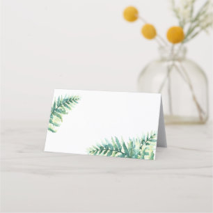 Green Fern Watercolor Wedding Place Card