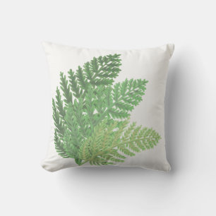 Green Ferns, botanical forest plants Cushion