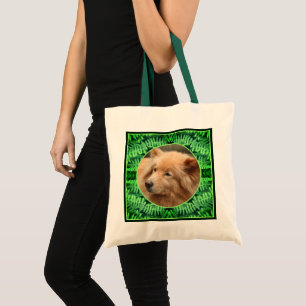 Green Ferns Frame Create Your Own Pet Photo Tote Bag