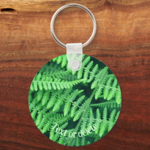 Green Ferns Nature Personalized Key Ring