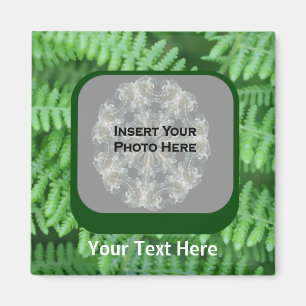 Green Ferns Pattern Photo Magnet