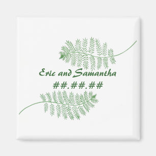 Green Ferns Save the date Wedding magnets