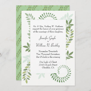 Green Ferns Wedding Invitation