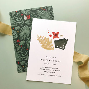Green Festive Botanical Holiday Party Invitation
