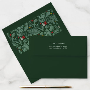 Green Festive Botanical Return Address Envelope
