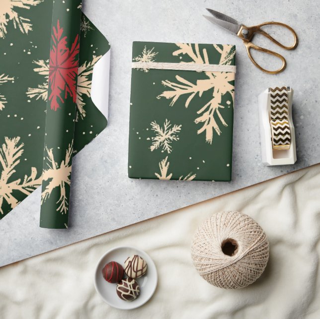 Green Festive Christmas Patterns  Wrappi Wrapping Paper (Crafts)
