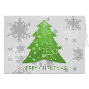 Green Festive Christmas Tree Holiday Greeting Card