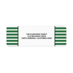 Green Festive Stripes Holiday Labels