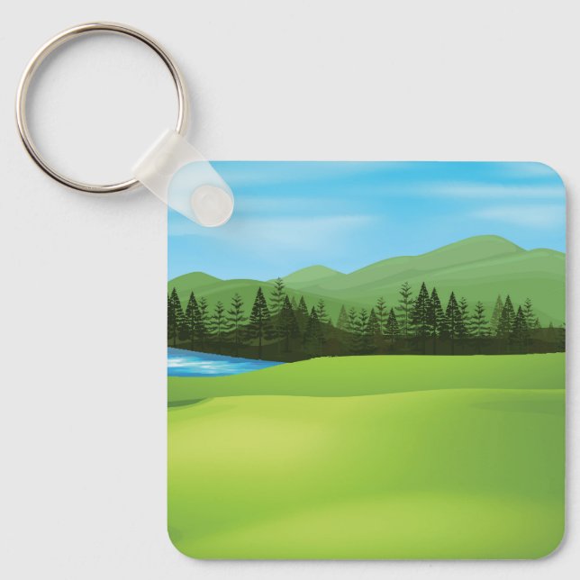  Green field Key Ring (Front)