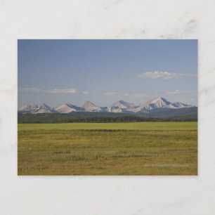 Green Fields And Rolling Hills With Mountains Postcard