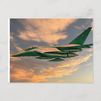 Green Fighter Jet Aircraft Postcard
