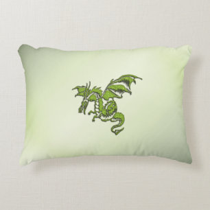 Green Fighting Dragon Decorative Cushion