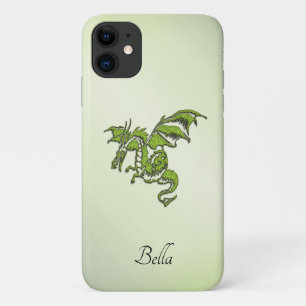 Green Fighting Dragon with Name Case-Mate iPhone Case