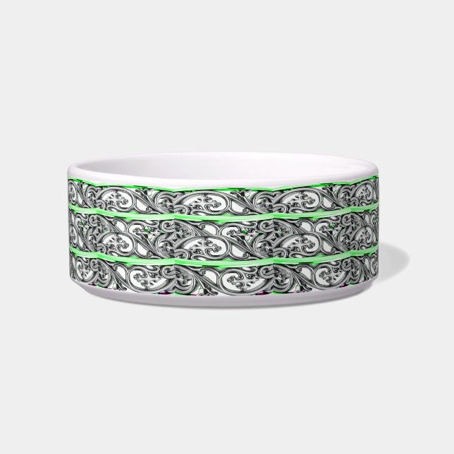 Green Filigree Cross Pattern Design Bowl (Front)
