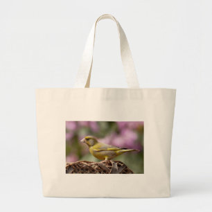Green Finch Large Tote Bag
