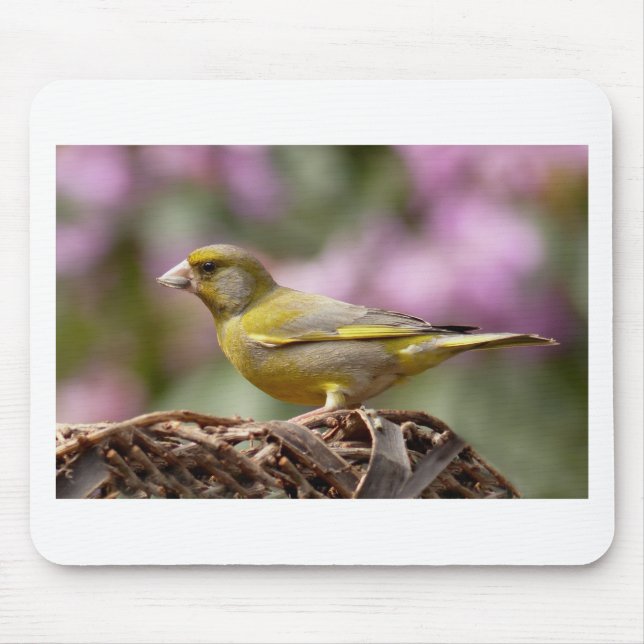 Green Finch Mouse Pad (Front)