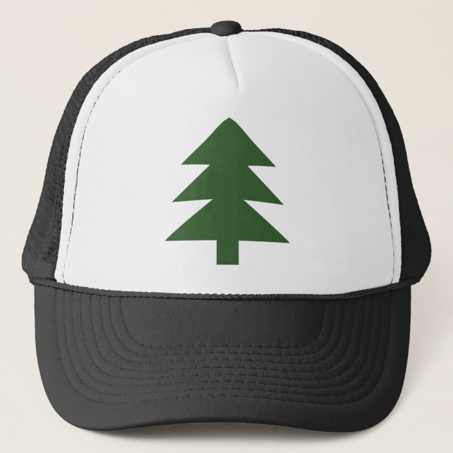 green fir tree trucker hat (Front)