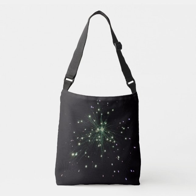 Green Firework Glow Sparks Crossbody Bag (Front)