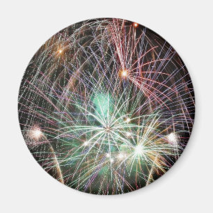 Green Fireworks At Night Magnet