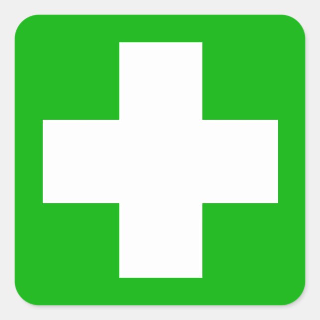 Green First Aid Decal Square Sticker (Front)
